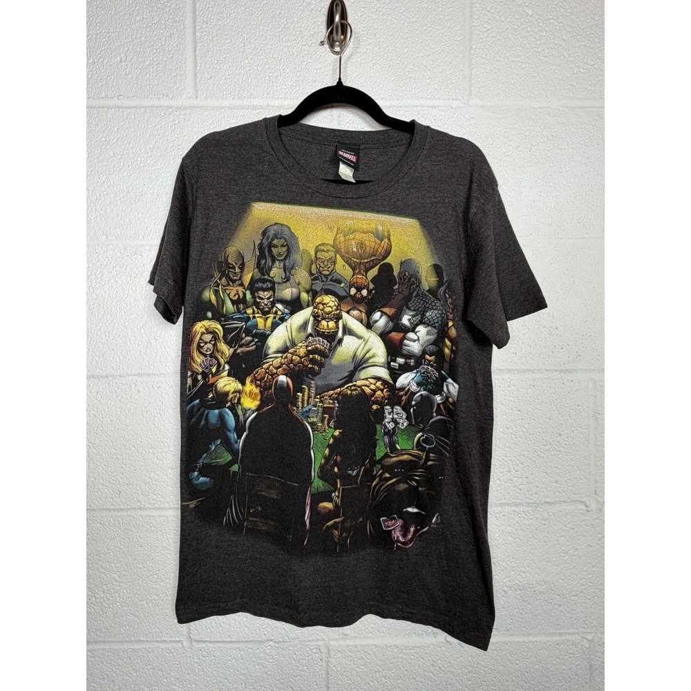 Rare Vtg Marvel Poker Table Graphic Tee Mad Engine Comic Villains Heroes Men's M